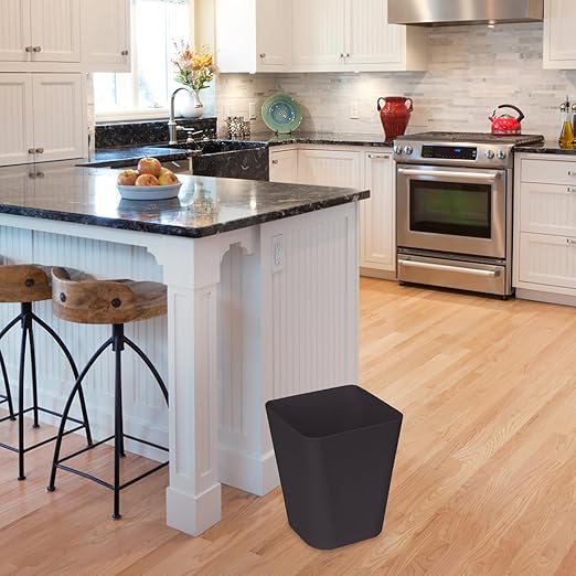 ZXJ Small Trash Can - Waste Basketbin - 1.8 Gallon -Coffee Color - Bathrooms, Laundry Room, Kitchens, Offices