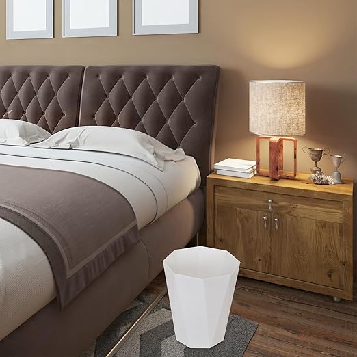 ZXJ Small Trash Can - 1.8 Gallon - White - Waste Basket - Garbage Bin Bathroom,Kitchen,Office,Dormitory,Camping,Kids Room