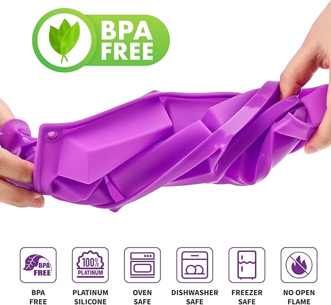 12-Cavity Silicone Granola Bar Molds, 2 Pcs Candy Bar Molds Rectangle Protein Bar Mold for Baking Chocolate Bar, Cereal Bar, Cheesecake, Brownies