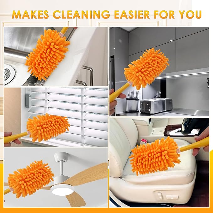 Redones Dusters for Swiffer - Reusable Duster Refill Compatible with Swiffer Hand Duster, 360 Heavy Duty Dusters Refills 4 Pack(Handle is Not Included)