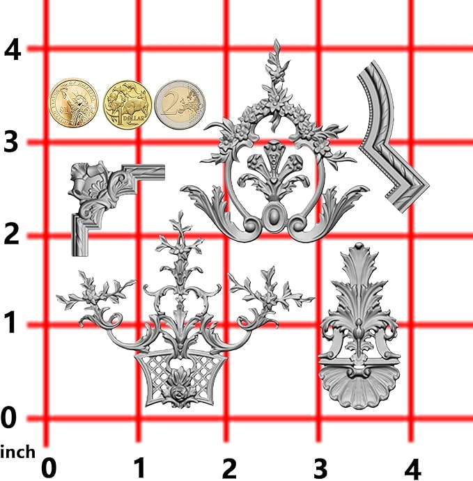 Art Mold for Polyclay Air Dry Clay Plaster, Medallion Frame