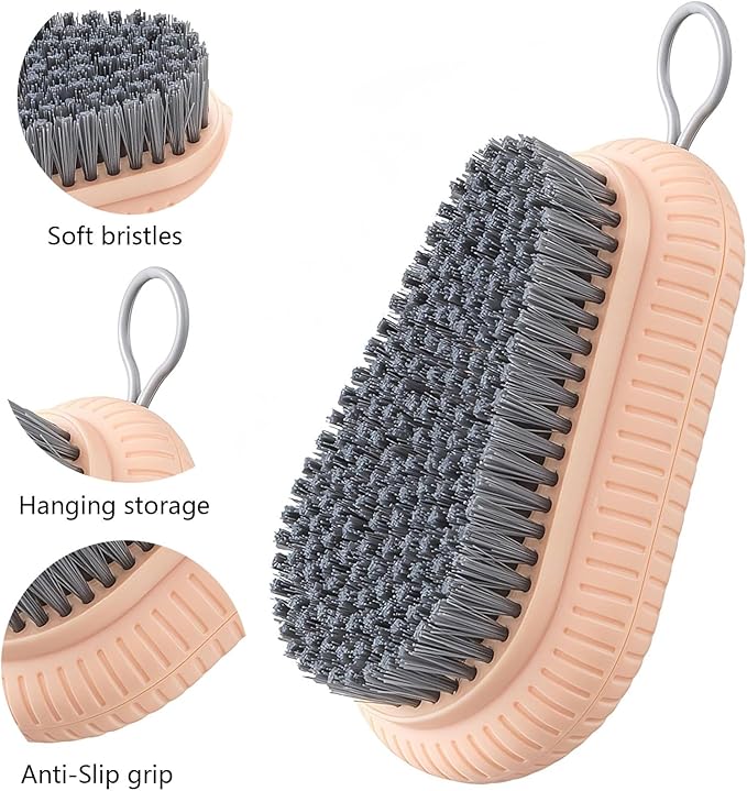 2pcs Carpet Cleaning Brush,Laundry Brush for Stains on Clothes, Scrub Brushes for Cleaning,Laundry Scrub Brushes for Clean Carpet,Clothes,Shoes,Tile etc (Blue+Orange)