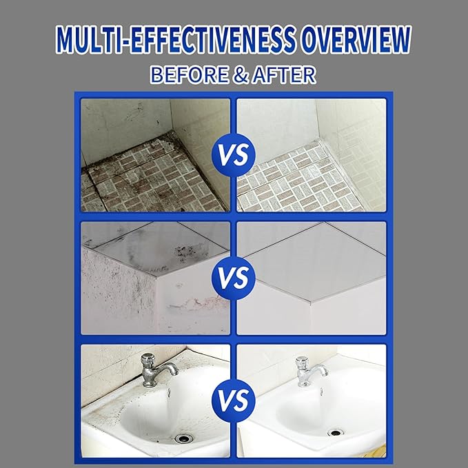 Home Stain Remover- Surface Stain Removal Gel Heavy-Duty Bathroom Cleaner for Shower Tiles, Grout, Caulk Washing Machine Seals - Thick Cling Formula, No Harsh Chemicals - 7.8oz