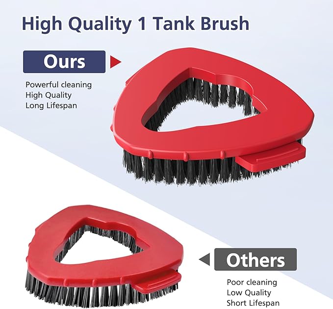 2 Pack 1-Tank Spin Mop Scrub Brush Head Replacement for O Ceda EasyWring 1-Tank System(Red), Hard Bristle Scrubber Brush for Floor Cleaning Accessories (Not Fit for RinseClean 2-Tank)