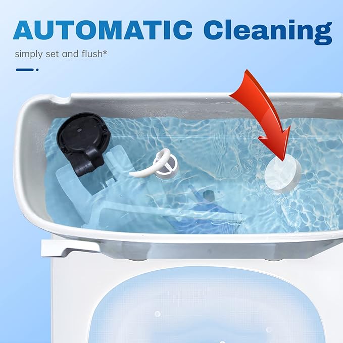 Vacplus Toilet Bowl Cleaner Tablets 50 PACK, Automatic Toilet Bowl Cleaners with Bleach for Deodorizing and Descaling, Bathroom Cleaner Against Tough Stains