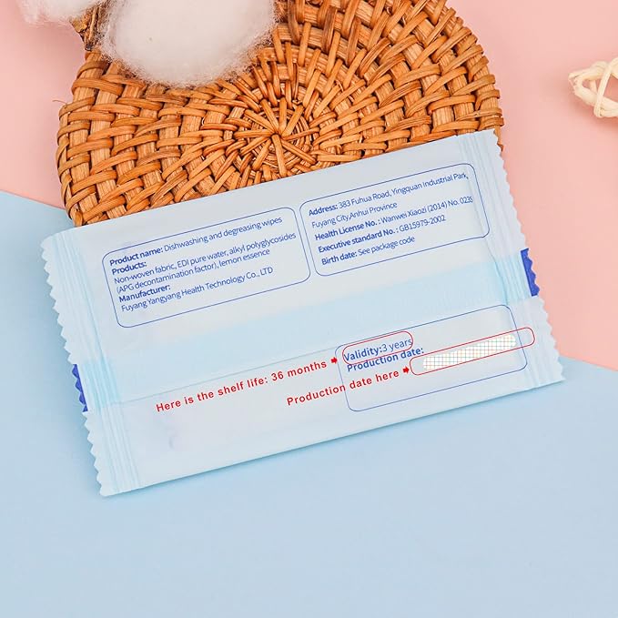 Portable Cleaning Wipes, 200 Count Dish Soap Disposable Wipes, Individually Wrapped Dish Wipe for Travel and Camping Quick Cleaningups