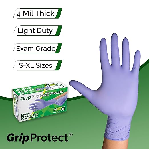 GripProtect Precise Nitrile Exam Gloves | 4 Mil | Chemo-Rated | (X-Large, 100)
