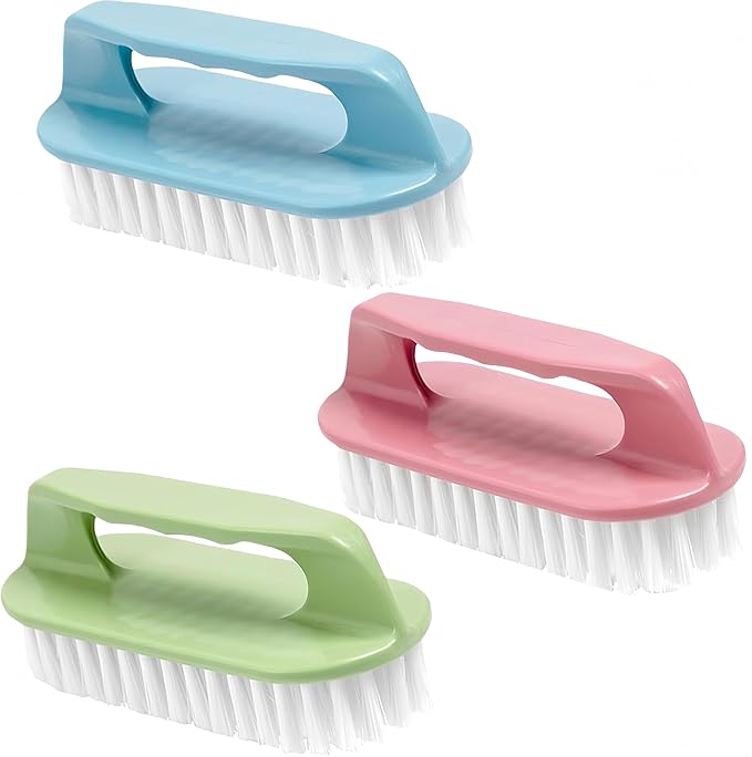 Scrub Brush for Cleaning-3 Pack Scrubbing Brushes Heavy Duty Multi-Purpose Household Cleaning Brush with Stiff Bristles Comfort Grip Scrubber Cleaner Brush for Bathtub Sink Carpet Floor & More