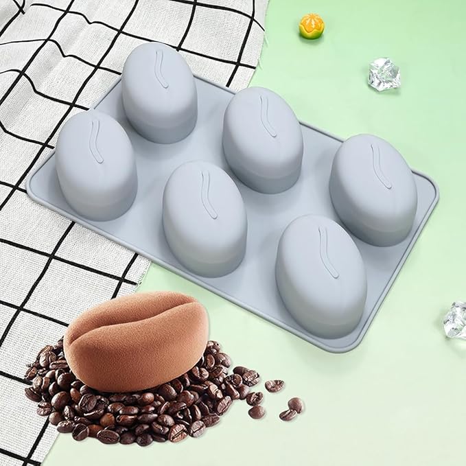 mostsom Silicone Molds for Baking Non-Stick Candy, Chocolate, Cookie, Oreo, Mini Soap, Pudding, Jello, Muffin, Dog Treats Ideal for Cupcakes, Ice Cubes, and Jelly Mold (F_ Coffee Bean)