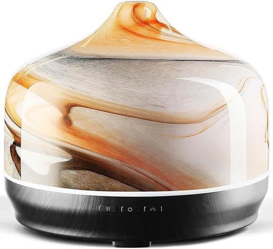Porseme 500ml Glass Essential Oil Diffuser Aromatherapy Ultrasonic Cool Mist Humidifier 15-21 Running Hours Waterless Auto-Off Air Diffusers for Sleeping Yoga Office Working Spa and Rest (Jupiter)