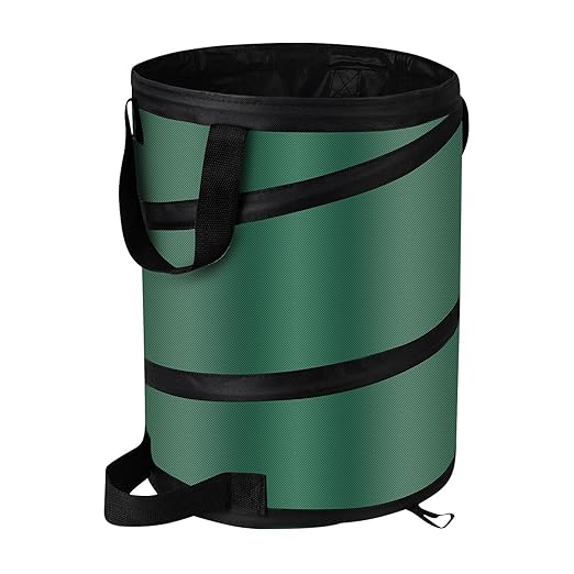 Camping Trash Can, Pop Up Trash Can/Recycle Bin, Foldable Garbage Can Camping for Gardening, Camping and Home Storage Etc(green10gallons)