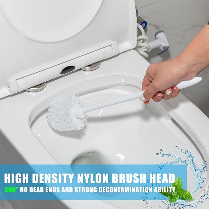 Tioncy 15 Pcs 14.2 Inch Toilet Brush Commercial Heavy Duty Toilet Bowl Cleaning Scrub Long Scrubber for Bathroom Cleaning Supplies