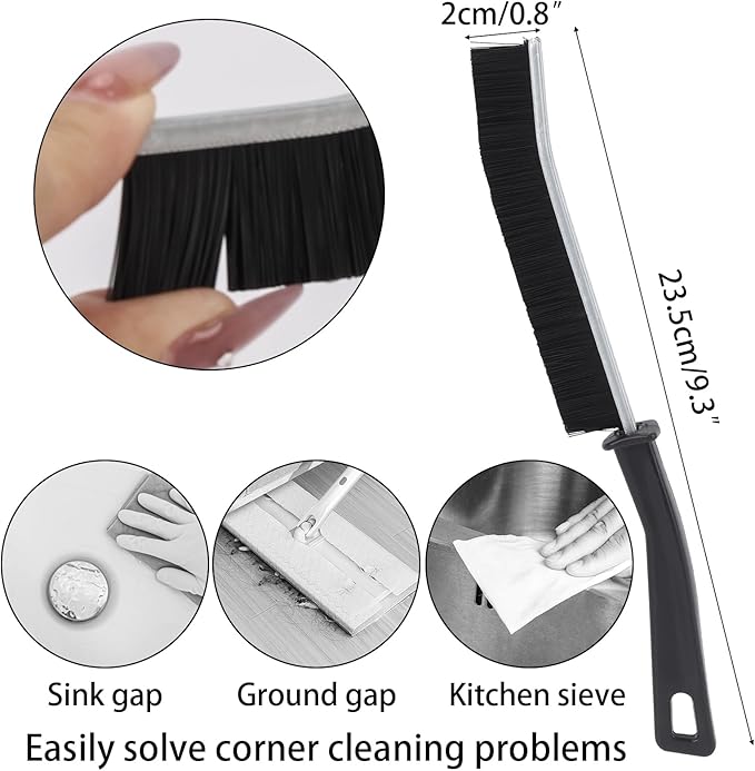 6Pcs Hard Bristle Crevice Cleaning Brush, Grout Cleaner Brush, Multifunctional Gap Cleaning Tool for Household Use, Bathroom, Kitchen, Window,Toilet