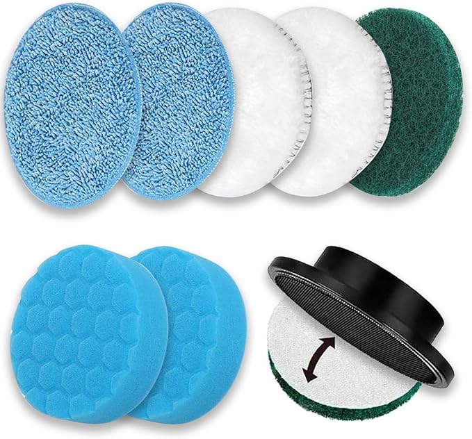 Brush Heads Set, 9 Pack 4 inches Cordless Electric Spin Scrubber Replaceable Brush Heads for Household Cleaning Brushes/Bathroom/Floor/Tile/Car