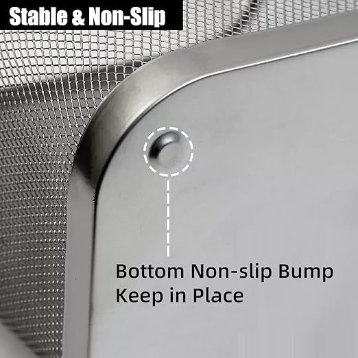 10-Pack Silver Square Metal Trash Cans, 6 Gallon Capacity, Mesh Design, Non-Slip Base, Smooth Edges, Suitable for Office, Home, School