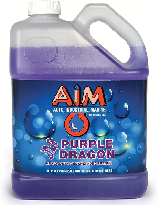 AIM Purple Dragon - Heavy Duty Degreaser Concentrate Industrial Degreaser, Wheel and Tire Cleaner, Equipment Degreaser cleaner - Premium Car Cleaner - Gal