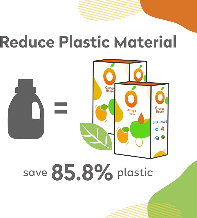 Orange House Laundry Detergent Pods, Natural Orange Oil, Plant-Based Detergent Pods, Hypoallergenic, Free & Clear, 54 Count, HE Compatible and All Washer