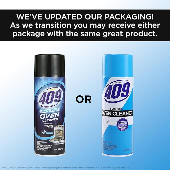 409 Fume Free Aerosol Oven Cleaner Spray, Fresh Scent - Cuts Through Grease on Grill & Stove Top, Cleans in 5 Min, Powerful Clean You Can Trust, Kitchen Cleaning Supplies, 14.5 Oz