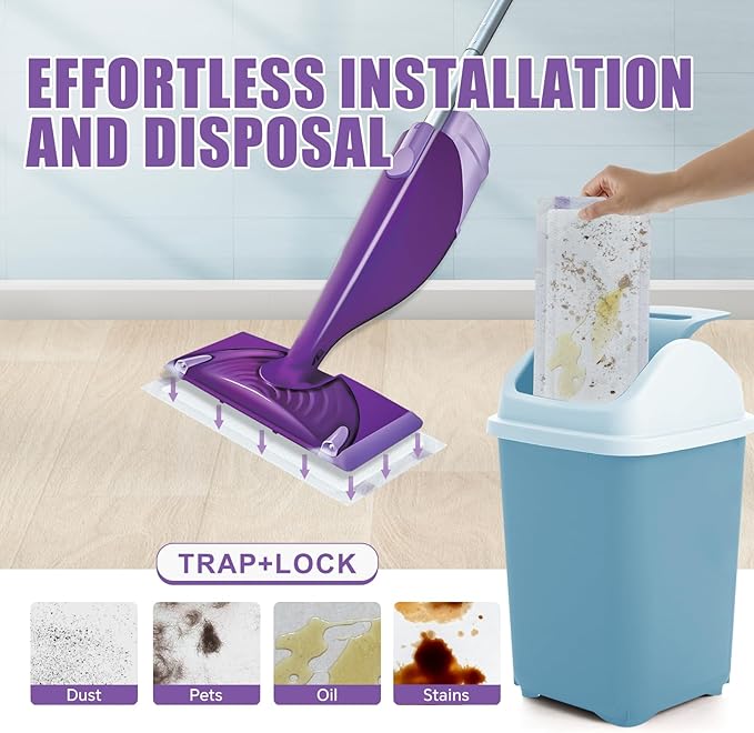 42Count Disposable Wet Pads Refill for Swiffer Wet Jet Spray Mop,Wet Jet Pads for All Floor Types,Disposable Multi Surface Wet Jet Hardwood Floor Cleaner for swiffer Wet Pads Refill