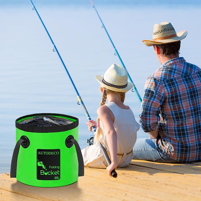 AUTODECO 20L Collapsible Bucket 5 Gallon Water Container Folding Water Bucket with Handle Portable Wash Basin