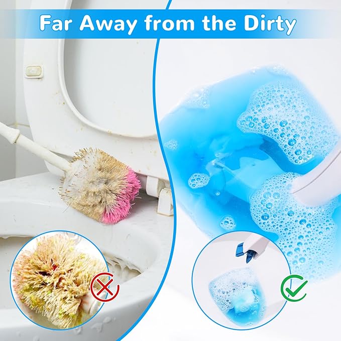 72 Refills Flushable Toilet Refills, Disposable Toilet Bowl Paper Bulk, Fresh Toilet Brush Refill Pads for Toilet and Bathroom, Toilet Brush Accessories(No Handle)