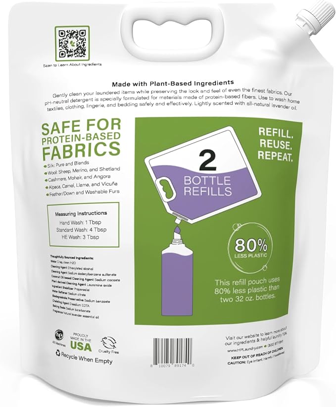 Heritage Park Luxury Laundry Detergent | Dermatologist Tested Plant based Natural & Enzyme Laundry Detergent | Sensitive Skin Friendly - Lavender Mist (64 fl oz Refill)