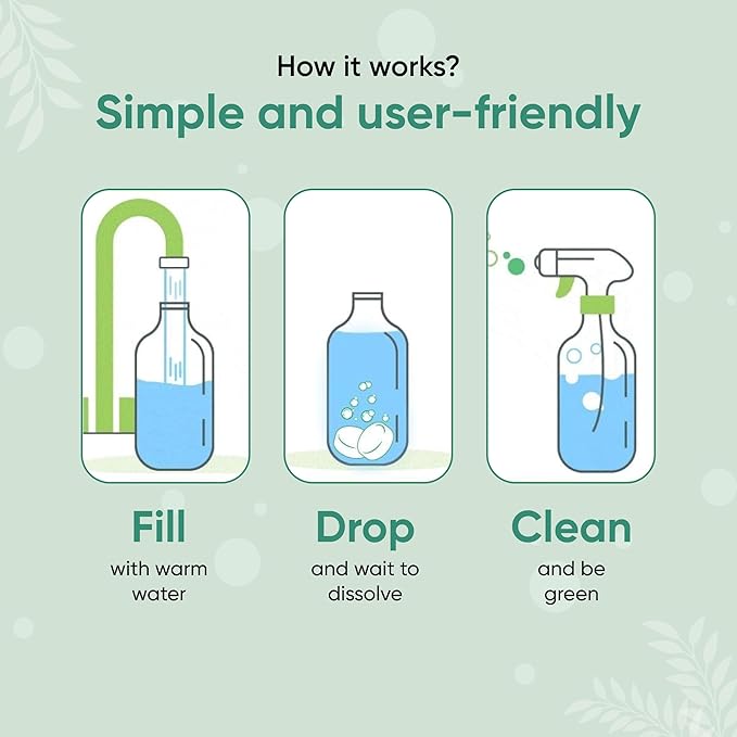 Green Llama Eco-Friendly Cleaning Tablet Variety Pack - Multi-Surface, Glass & Bathroom Cleaner Refills, Compostable, Plant-Based, Family & Pet Safe - Sample Pack with 6 Tablets