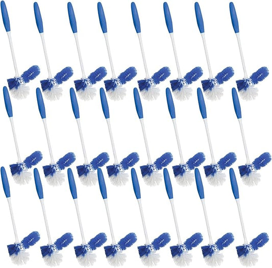 LOLA Classic Toilet Brush w/Under-The-Rim Scrubber, 24 Pack, Deep Cleans The Entire Toilet Bowl, Non-Slip Handle w/Rubber Comfort Grip