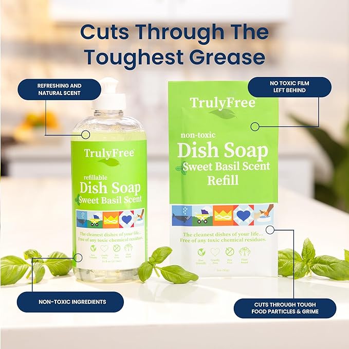 TRULY FREE - Laundry Wash Detergent for Sensitive Skin + Natural Dishwashing Liquid