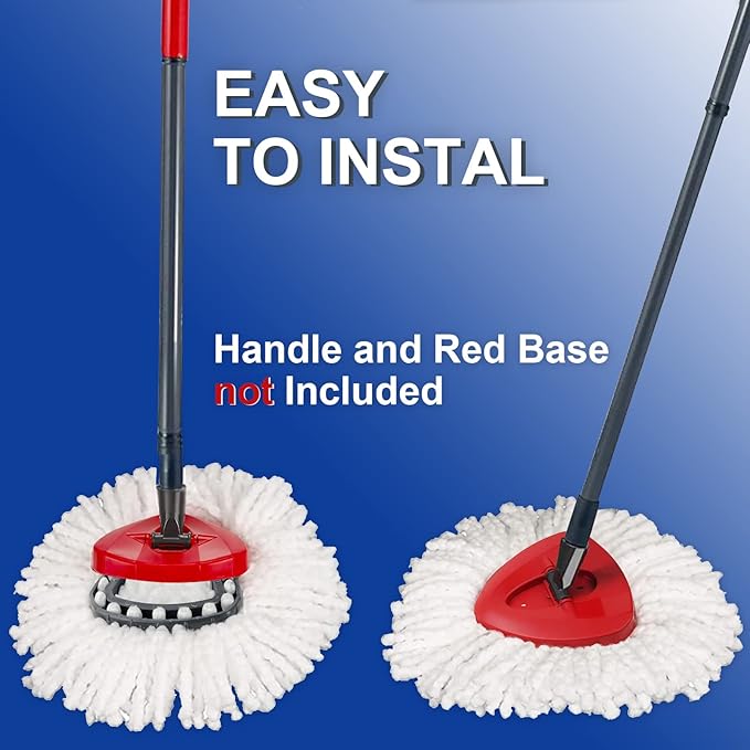 4 Pack Mop Head Replacement Compatible with O Cedar Mop Replace Head EasyWring 1-Tank, Microfiber Spin Mops Refills, Easy Cleaning