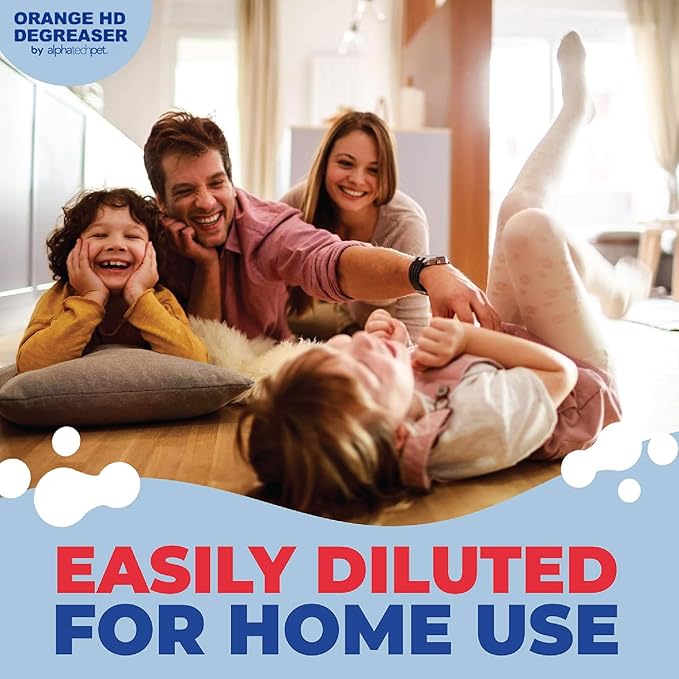 Orange HD Degreaser - Citrus Heavy Duty Degreaser and Cleaner for Tough Stains and Grease, Fast-Acting, Non-Corrosive Cleaner, 1 Gallon by Alpha Tech Pet