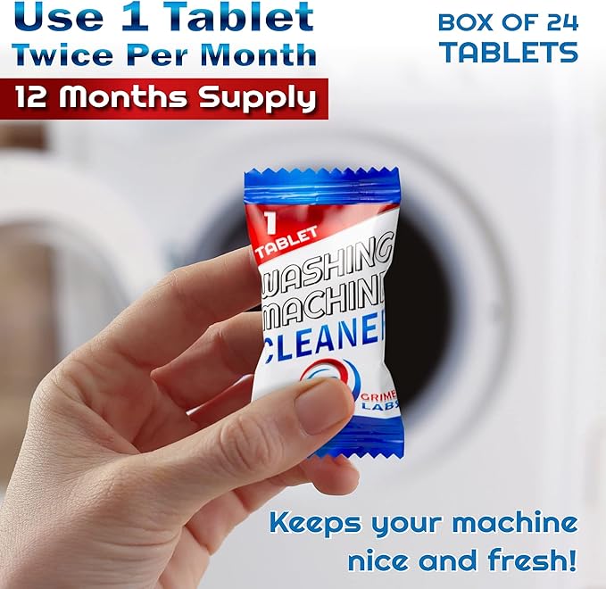 Washing Machine Cleaner Tablets - Penetrating Deep Clean Washer Cleaner Tablets For Front Loader And Top Load HE - Active Formula Tub Descaler Deodorizer