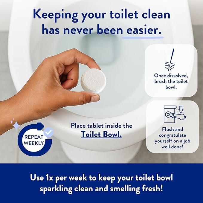 THE CLEAN PEOPLE Toilet Bowl Cleaner | Eco Friendly Toilet Bowl Cleaner Tablets for Removing Hard Water Stains, Rust, and Limescale Buildup (12 Count)