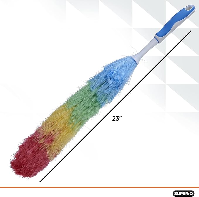 Superio Hand Duster for Cleaning, Rainbow Colored Dust Remover, Home, Office, Dust and Dirt Refresher