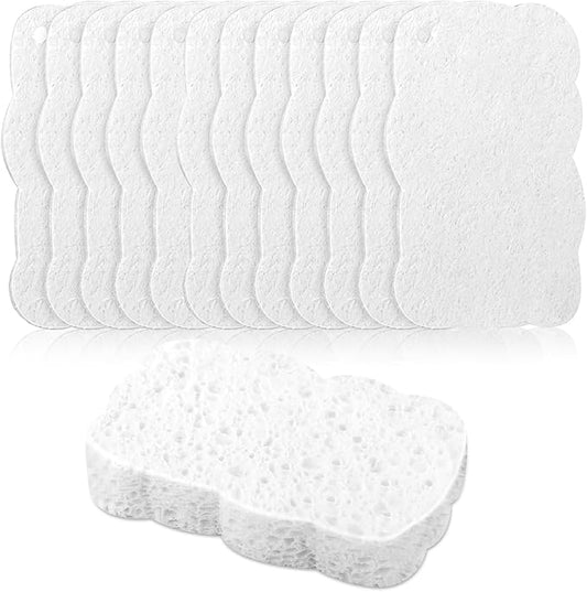 12pcs Quality Heavy-Duty Household Cleaning Sponges Scratch-Free, Multi-Purpose Dish Scrub Sponges Reusable for Home Kitchen Cookware Bathroom, Safe Healthy Scrubbing Sponges Durable