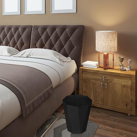 ZXJ Small Trash Can - 1.8 Gallon - Black - Waste Basket - Garbage Bin Bathroom,Kitchen,Office,Dormitory,Camping,Kids Room