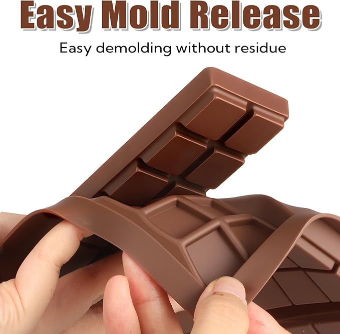 2 Pack Chocolate Bar Mold - Non-Stick Chocolate Molds, 100% Food Grade Silicone Deep Mold for Food Grade Silicone Deep Mold for Dubai Pistachio, Candy, Snacks