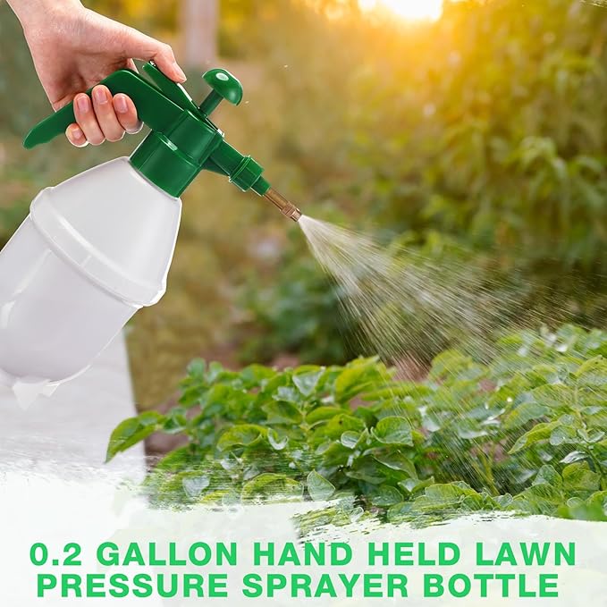 2 Pcs 27 oz Handheld Pump Spray Bottle Garden Spray Bottles Lawn Pressure Hand Pump Sprayer with Adjustable Nozzle for Chemicals Watering Weeds Garden and Car Detailing & Washing (Green)