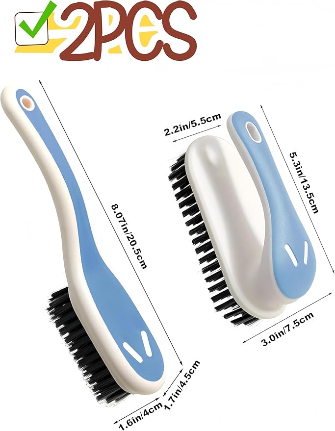 2Pack Blue Soft Fur Cleaning Brush-Laundry Brush Cleaning Tools, Decontamination Brush - Carpet Brush - Handheld Matte Brush-Suitable for Clothes, Carpets, bathrooms, Kitchens, Shoes, etc