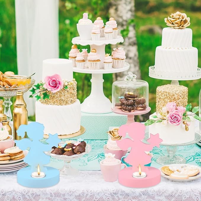 Silicone Mold, Girls Angels Holding Stars in Their Hands, Silicone Casting Molds with Base, Silicone Casting Mold Candle Holder for Soy Wax, Cement Gypsum Decorative Ornaments