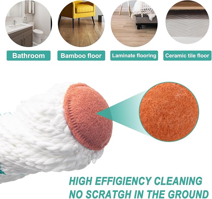 KeFanta Self Wringing Twist Mops for Floor Cleaning, Microfiber Floor mop with 57 " Long Handle, Easy Wring Mop for Hardwood Commercial Household Clean