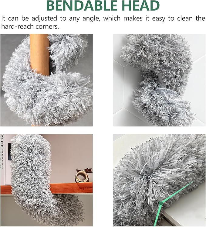 SetSail Dusters for Cleaning, 100-inch Extra-Long Cobweb Duster with Extension Pole, Bendable Microfiber Head & Cobweb Brush Washable Ceiling Fan Cleaner Duster Kit for High Ceilings, Corner