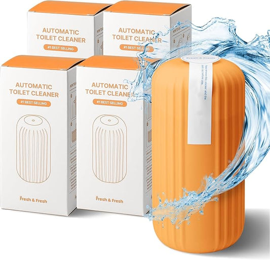 Fresh & Fresh Automatic Toilet Bowl Cleaners (Sunset Orange) - 4 Bottles(UPTO 2500 FLUSHES/Bottle), Commercial and Residential Toilet Cleaner 3-4 MONTH Lasting Toilet Bowl Cleaner Bottle