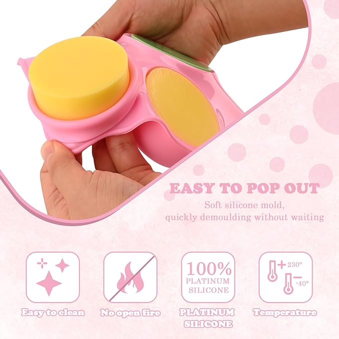 Moukiween Circular Silicone Soaps Mold,Loofah Soaps Molds,2PCS Silicone Soap Mold,Suitable for Making Soap,Bath Bombs,Shampoo Sticks,Candles and DIY Resin Handicrafts