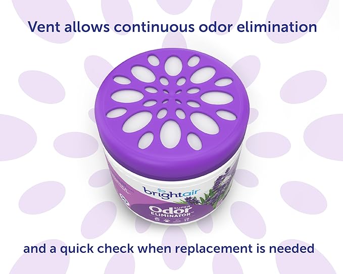 Bright Air 14 oz. Super Odor Eliminator, For Medium-Size Spaces, Lavender & Fresh Linen Scent, Case of 6, Odor Eliminator & Air Freshener, Natural Essential Oils, Lasts Up to 90 Days Each