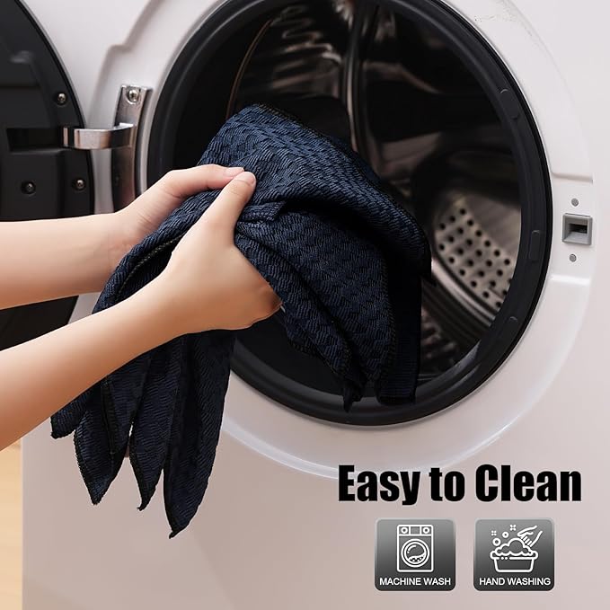 Kitinjoy Microfiber Cleaning Cloth, 12 Pack Soft and No Lint Microfiber Towels Cleaning Supplies, Absorbent Fast Drying Cleaning Rags for Housekeeping, Kitchen, Window, 12 x12 Inches, Black Iris