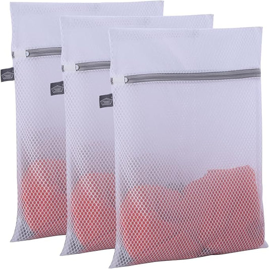 Kimmama Small Laundry Bags Mesh Wash Bag, Lingerie Bags for Washing Delicates, Net Washer Sack with Zipper, Dryer Pouch for Cleaning and Drying Cloths, Garment, Sweater, Bra, Pant, Sock, Toys, Gloves