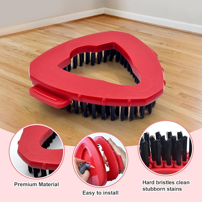 Mop Head Replacement Compatiable with Ocedar EasyWring 1-Tank System,Mircofiber Mop Heads Refill and Scrub Brush for O Cedar Easywring Spin Mop, 6 Pack Mop Refills & 2 Scrubber Head to Floor Cleaning