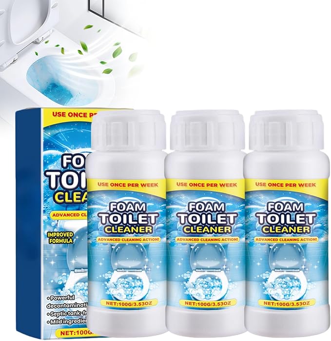 Foam Toilet Cleaner, 2025 New Toilet Bowl Cleaner, Advanced Bathroom Cleaner for Home, Non-Toxic Toilets Cleaning Powder with Families (3)