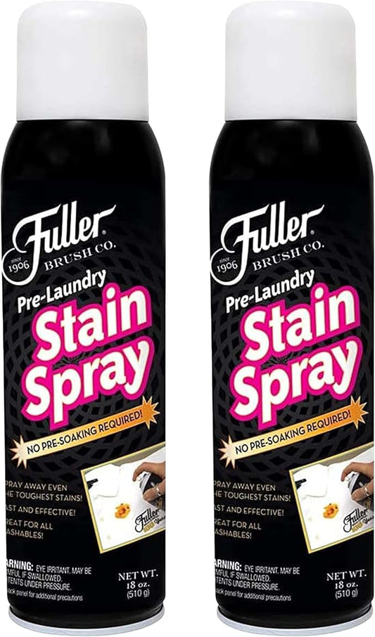 Fuller Brush Pre-Laundry Stain Remover Spray 18 fl oz – Fast-Acting Stain Fighter for Clothes – Removes Grease, Ink, Food & More – No Soak, Safe on Colors & Whites (Pack of 2)